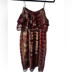 Converse Strapless Red and Cream ruffle top Dress